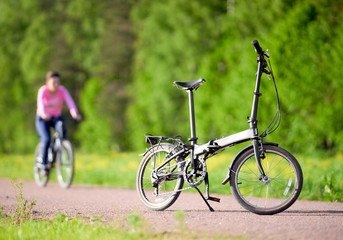 Bike on the road in the park