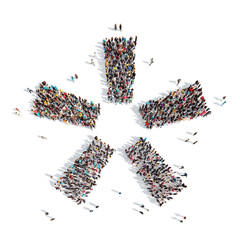 people in the shape of a star.