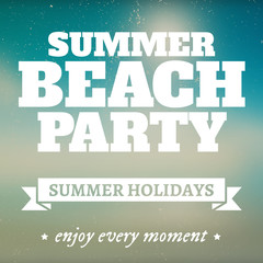 Summer beach party page with holidays