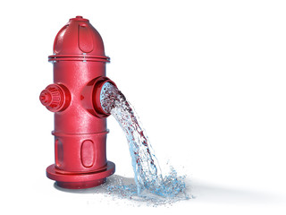Red fire hydrant