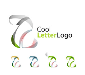 Set of abstract Z letter company logos. Business icons