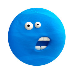 Fototapeta premium Cartoon funny planet plasticine or clay.