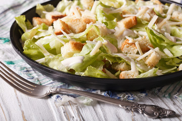 American Classic Caesar Salad close-up horizontal
