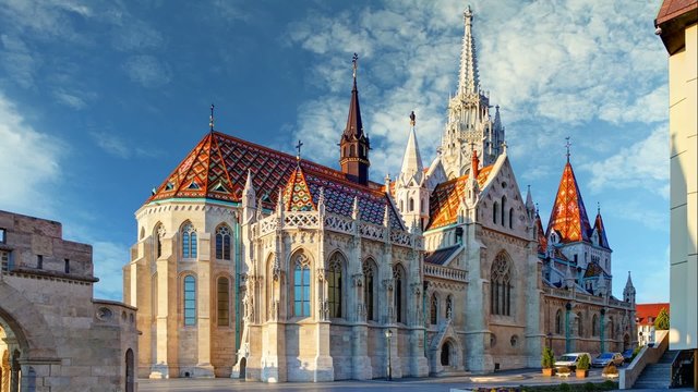 Budapest - Mathias church square, Hungary - Time lapse
