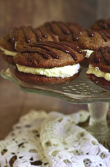 Chocolate whoopie with mascarpone.