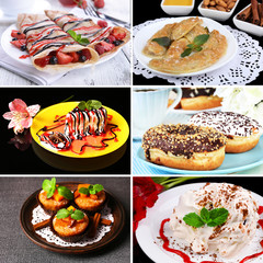 Delicious desserts collage