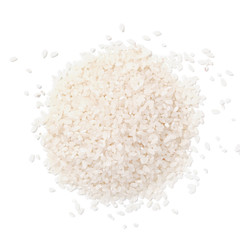 Fototapeta na wymiar Pile of white rice isolated on white background.