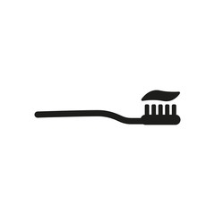 The toothbrush icon. toothpaste symbol. Flat