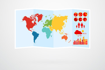 Fototapeta na wymiar World Map Vector Infographic