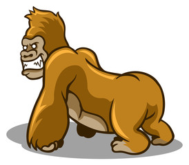 vector illustration of brown gorilla 