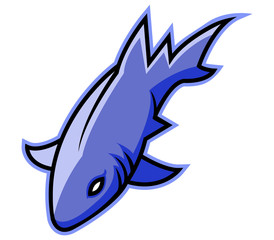 A Blue shark  illustration.