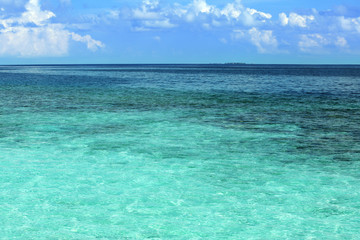 Obraz premium View of beautiful blue ocean water in resort