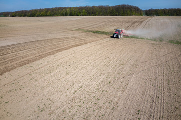 Aerial view of the field