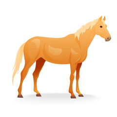 Realistic horse with red coat.