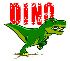 vector illustration of running dino