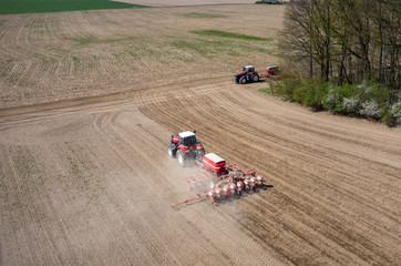 Aerial view of the field