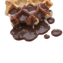 gaufre de Liège au chocolat fondu 