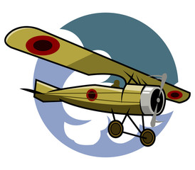 vector illustration of classic airplane