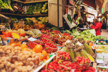 Outdoor vegetable and fruit market