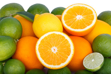 Fototapeta na wymiar Mix of fresh citrus fruits
