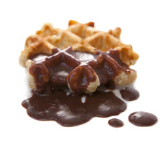 gaufre au chocolat et sucre perlé