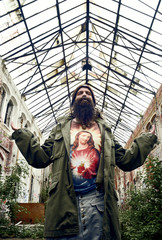 Bearded Man in an Factory Ruine