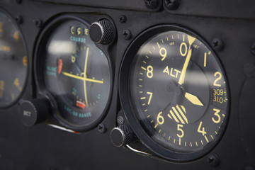 Dashboard altimeter detail of an airplane - obrazy, fototapety, plakaty