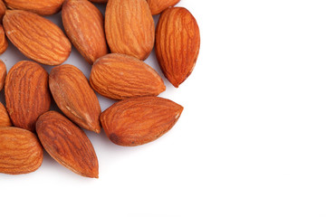 almond nuts isolated on white background