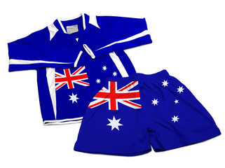 Flag from Australia on nylon soccer sportswear clothes