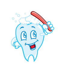 tooth brushing cartoon