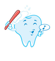 tooth brushing cartoon
