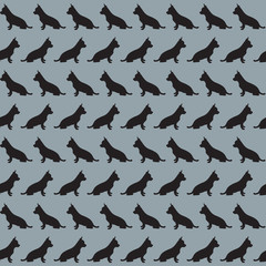 Seamless pattern with dog's silhouettes