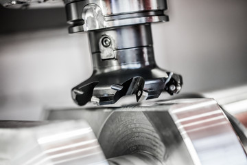 Metalworking CNC milling machine. - obrazy, fototapety, plakaty