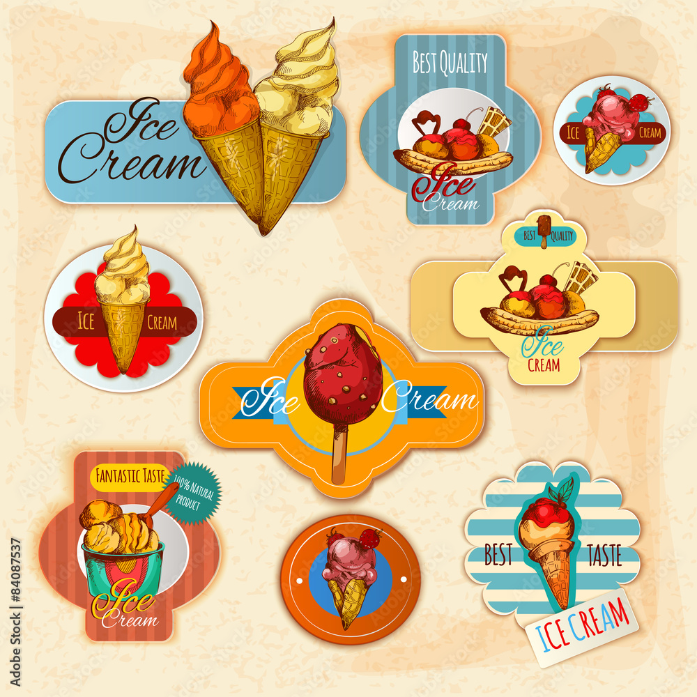 Sticker ice cream labels