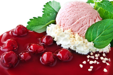 Eis und Kirschen