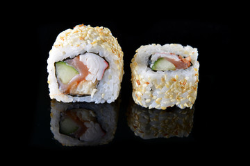 Delicious sushi rolls