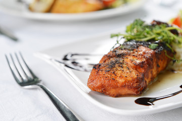 roasted fish and  rice