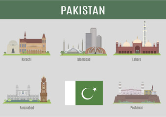 Cities in Pakistan - obrazy, fototapety, plakaty