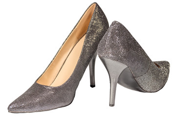 Women's silver stilettos