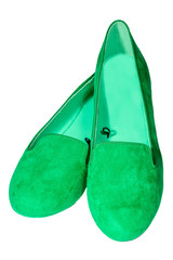 Ballet flats shoes isolated white background