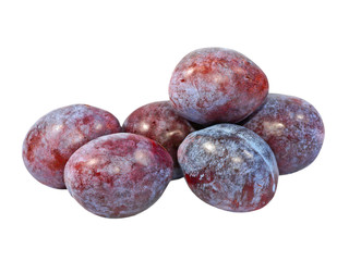Ripe plums taken closeup.Isolated.