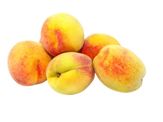 Ripe yellow peaches.Isolated.