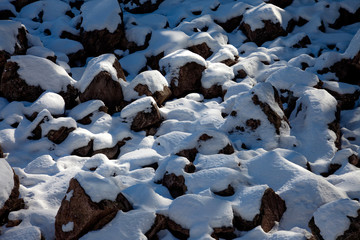 Snow and rocks
