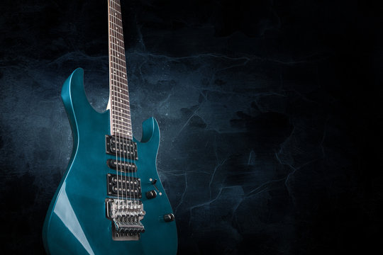 electric guitar on black background