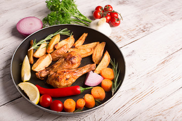 Roasted chicken shins