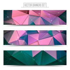 3d vector technology web banners