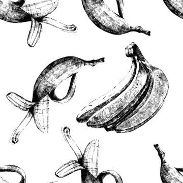 Hand drawn bananas seamless