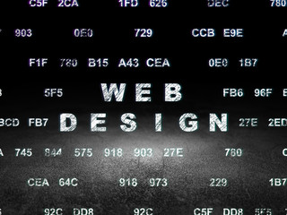 Web development concept: Web Design in grunge dark room