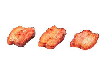 Pan fried pieces of salt pork