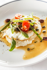 White fish with cauliflower puree